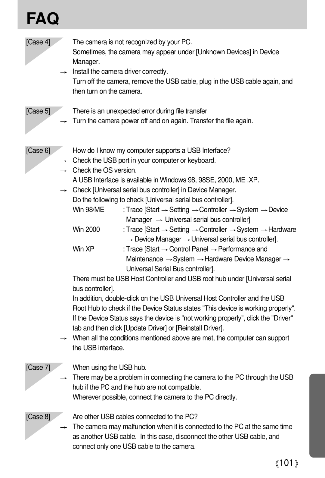 Samsung EC-D370ZSBB/E1 manual Manager Install the camera driver correctly, Device Manager Universal serial bus controller 