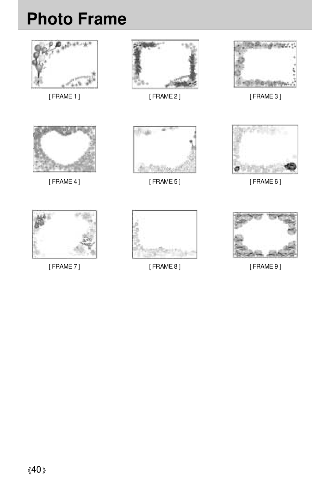 Samsung EC-D401ZSBB/E1, EC-D401ZSBA/E1 manual Photo Frame 