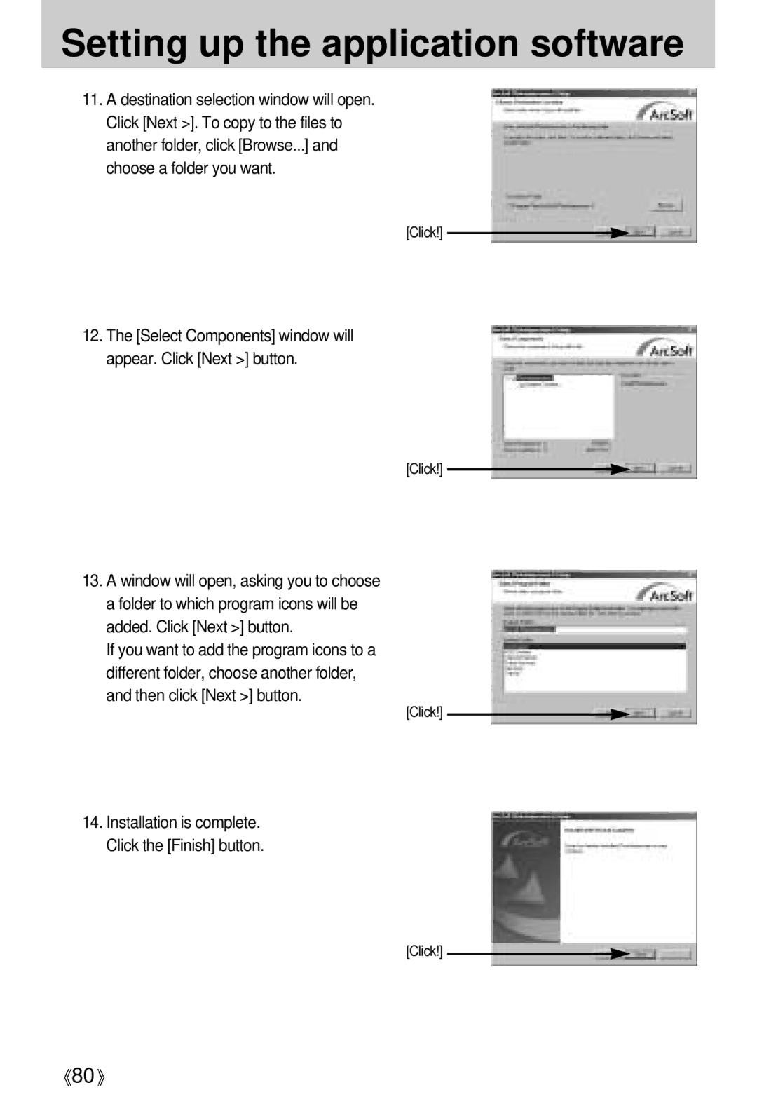 Samsung EC-D401ZSBB/E1, EC-D401ZSBA/E1 manual Select Components window will appear. Click Next button 