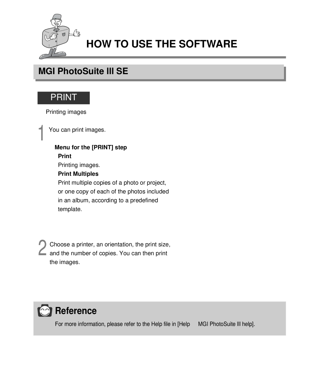 Samsung EC-D410ZSBA/E1, EC-D340ZSBA/E1 manual Printing images You can print images 