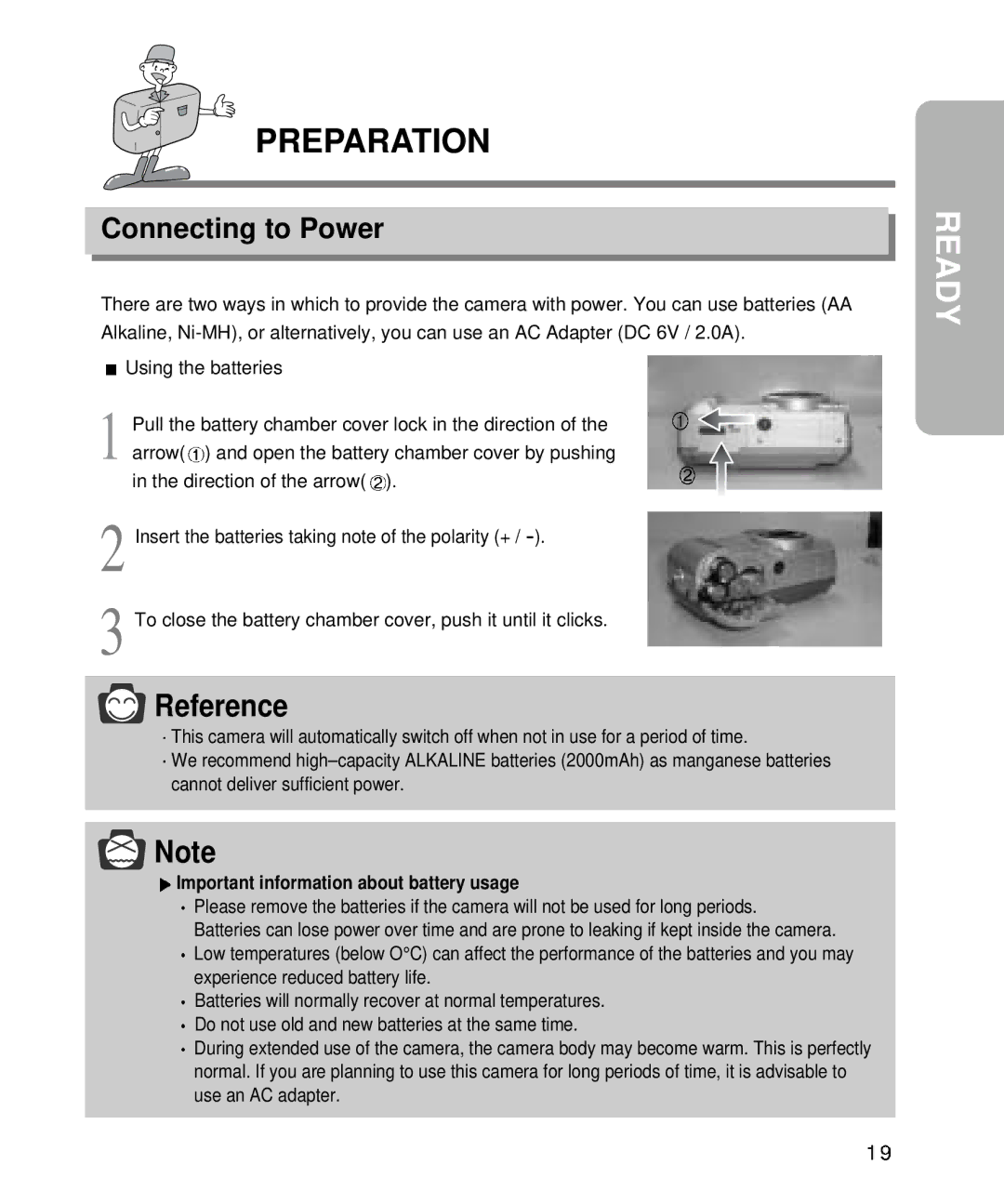 Samsung EC-D340ZSBA/E1, EC-D410ZSBA/E1 manual Preparation, Connecting to Power 