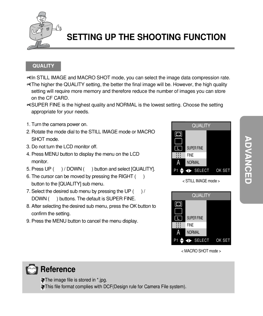 Samsung EC-D340ZSBA/E1, EC-D410ZSBA/E1 manual Quality 