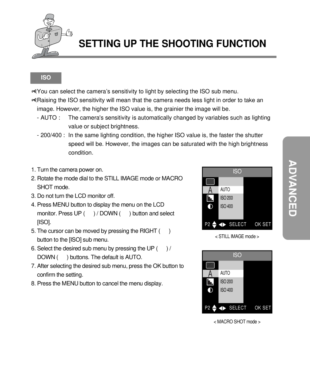 Samsung EC-D340ZSBA/E1, EC-D410ZSBA/E1 manual Iso 