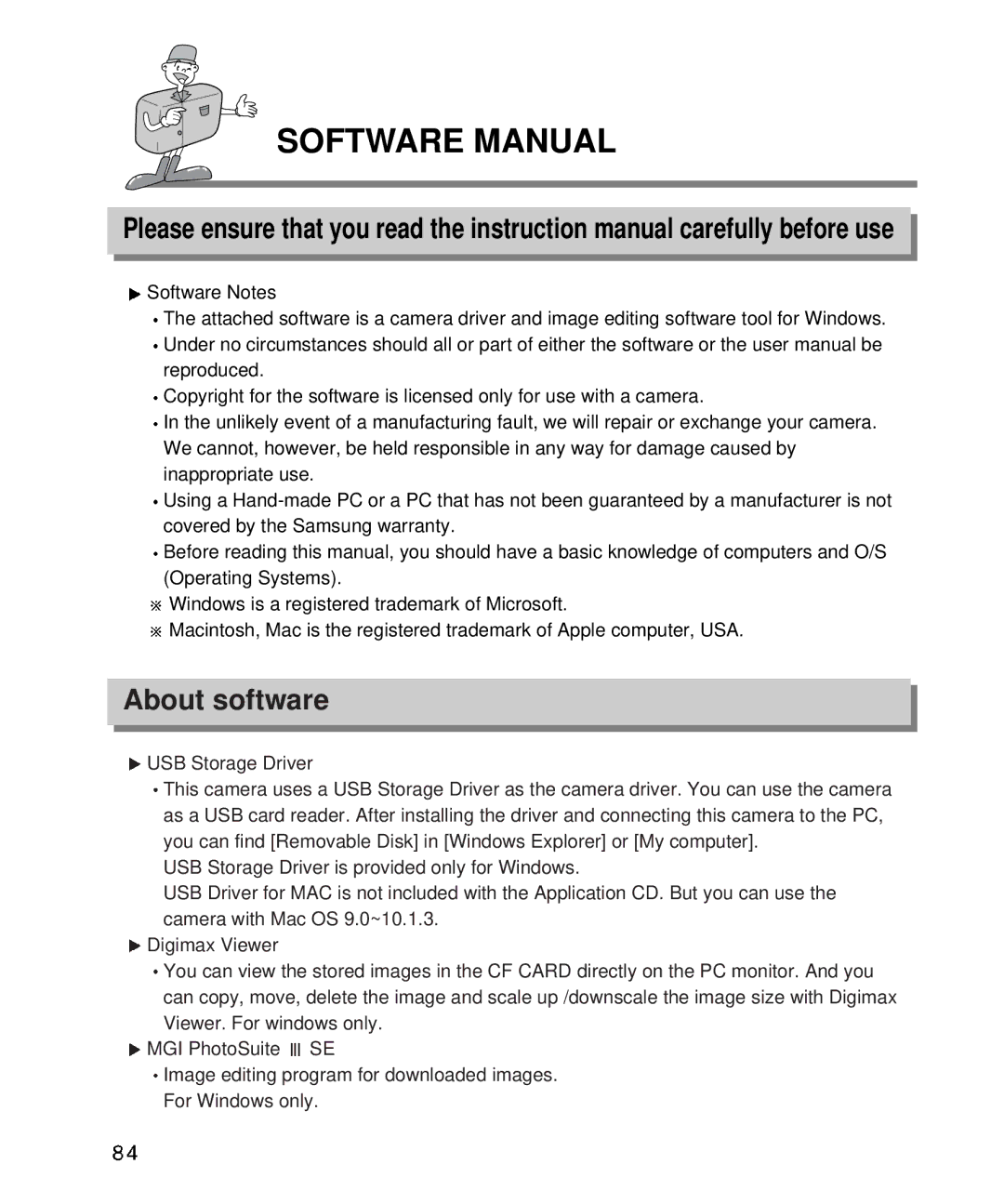 Samsung EC-D410ZSBA/E1, EC-D340ZSBA/E1 manual Software Manual, About software 