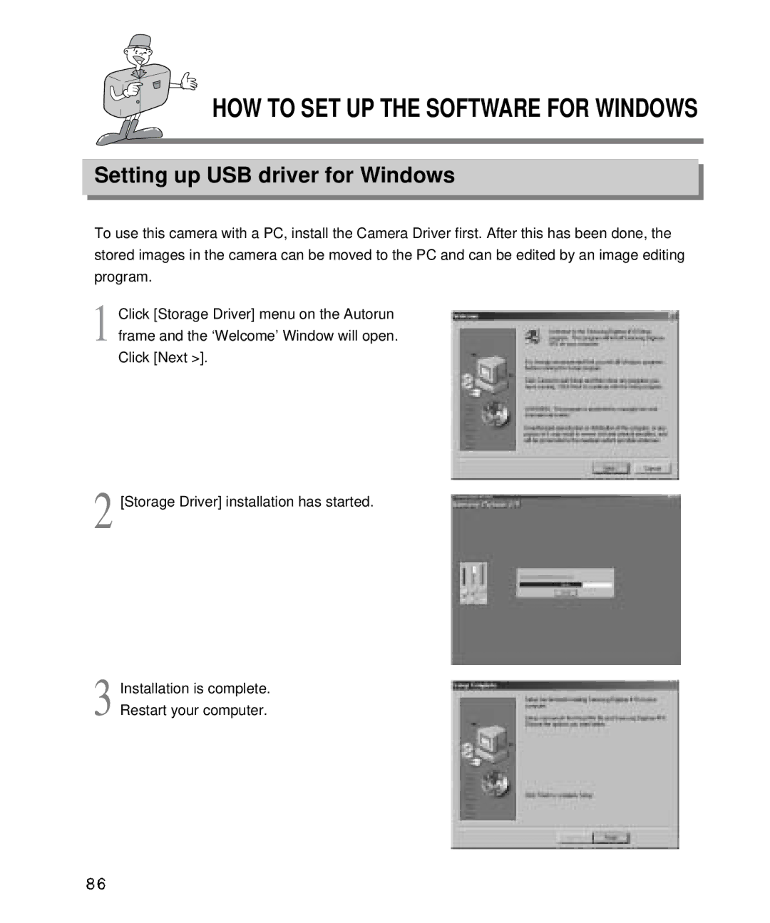 Samsung EC-D410ZSBA/E1, EC-D340ZSBA/E1 manual Setting up USB driver for Windows 