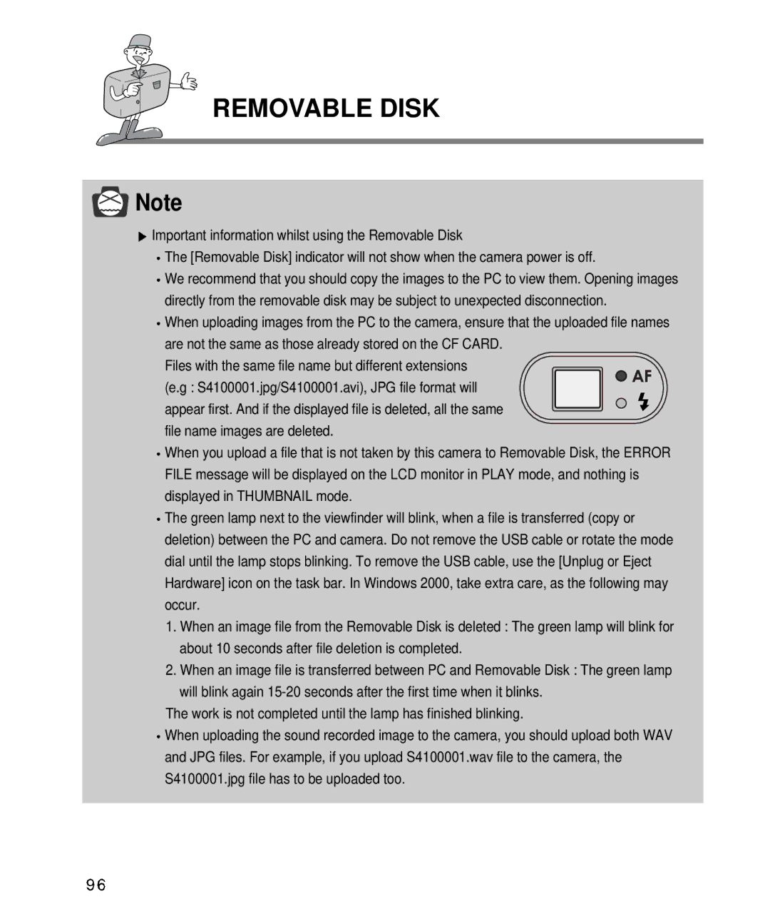 Samsung EC-D410ZSBA/E1, EC-D340ZSBA/E1 manual Removable Disk 