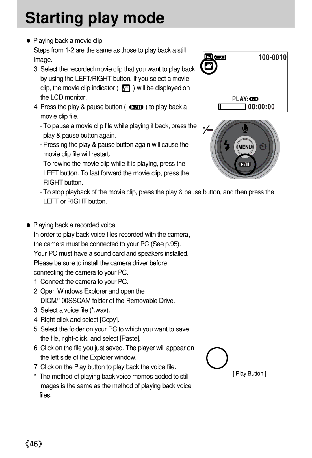 Samsung EC-A402ZBBA/E1 manual Connect the camera to your PC, Images is the same as the method of playing back voice Files 