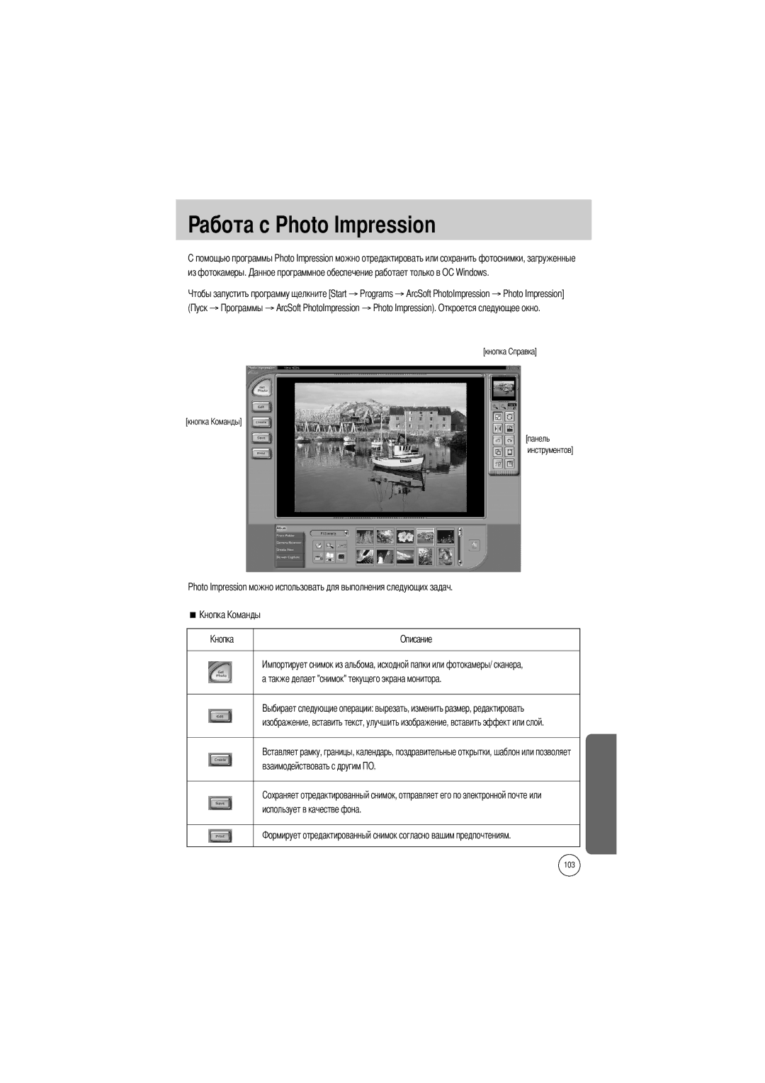 Samsung EC-A402ZSBA/E1 Абота с Photo Impression, Из фотокамеры, Взаимодействовать с другим Использует в качестве фона 