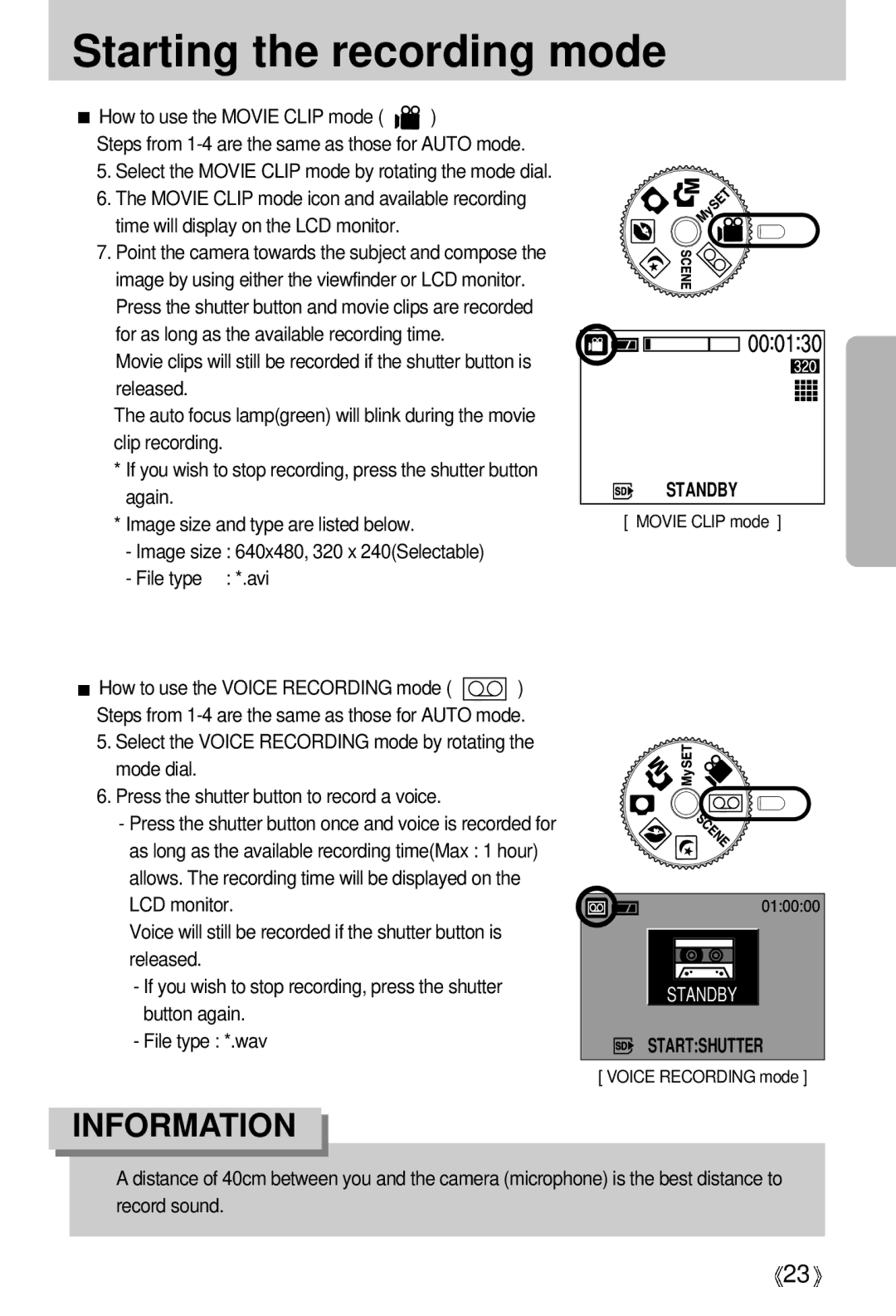 Samsung EC-D430ZSBA/GB, EC-D430ZSAA, EC-D430ZSBA/FR, EC-D430ZSAB, EC-D430ZSBA/US manual Standby 