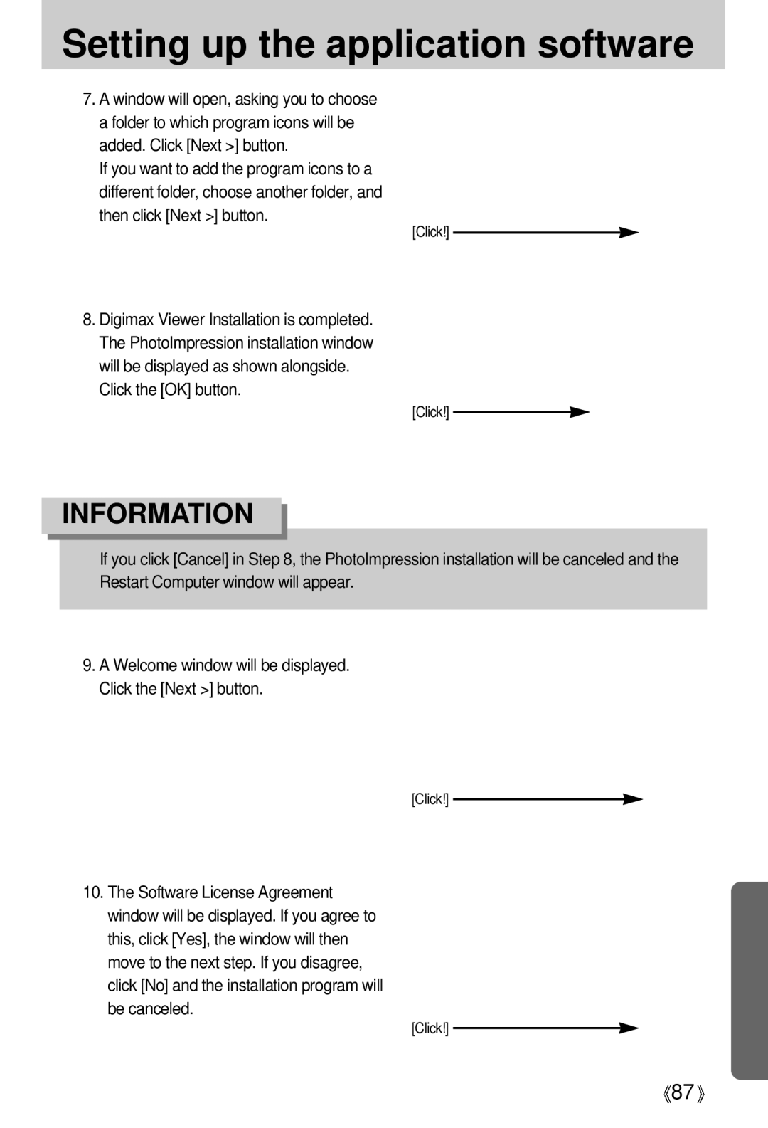 Samsung EC-D430ZSAB, EC-D430ZSAA, EC-D430ZSBA/FR, EC-D430ZSBA/GB, EC-D430ZSBA/US manual Click the OK button 