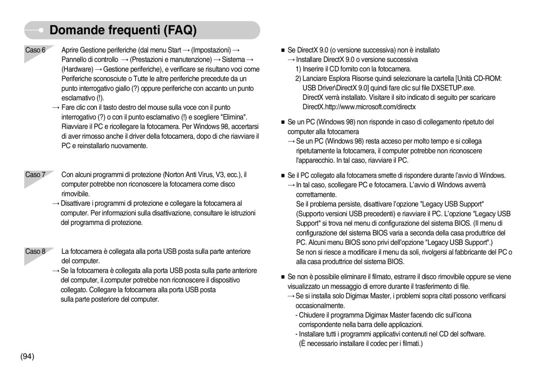 Samsung EC-D60ZZBFB/IT, EC-D75ZZSBB/IT, EC-D60ZZBBD/GB, EC-D75ZZBBB/IT manual Caso, Impostazioni, Pannello di controllo 