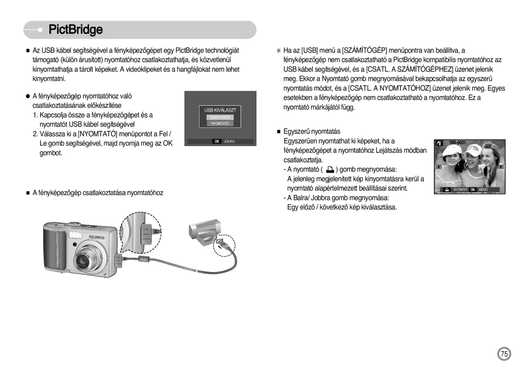 Samsung EC-D60ZZBHB/DE manual PictBridge 