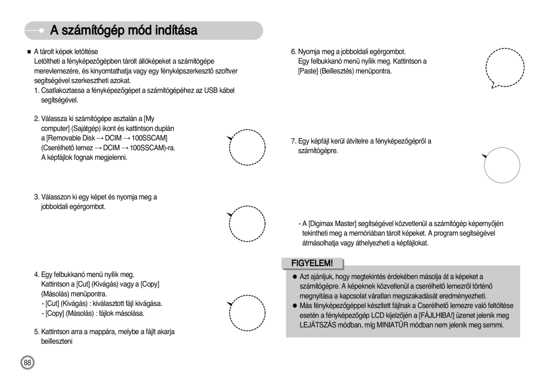 Samsung EC-D60ZZBHB/DE manual Dcim 100SSCAM, CserélhetŒ lemez 