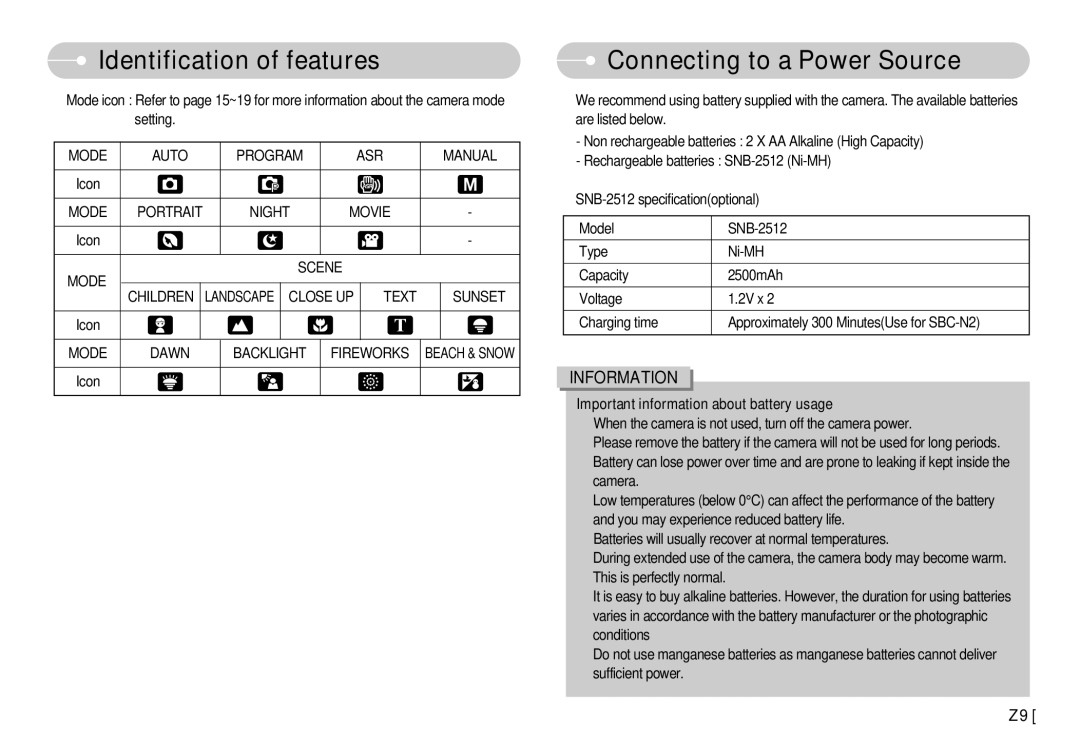 Samsung EC-D60ZZBHB/DE, EC-D70ZZBBC/FR, EC-D70ZZBBB/FR, EC-D60ZZBFL/E1 manual Connecting to a Power Source, Information 