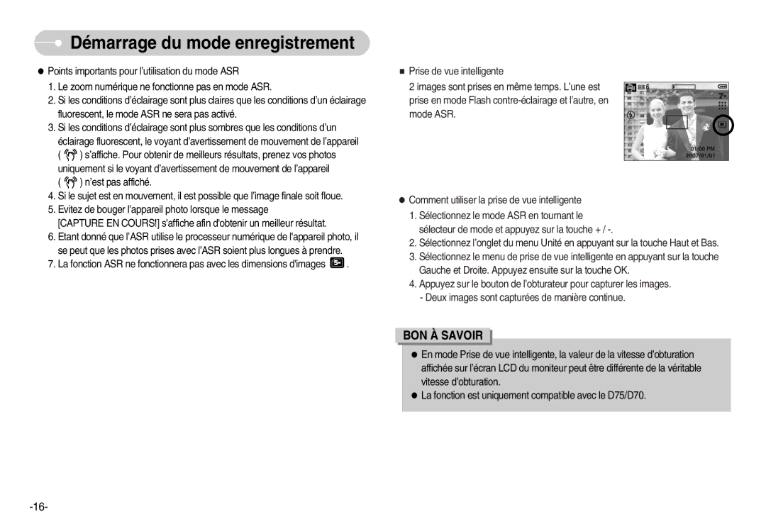 Samsung EC-D70ZZBBB/FR, EC-D70ZZBBC/FR, EC-D60ZZBFL/E1, EC-D60ZZSFM/E1 manual ’est pas affiché 