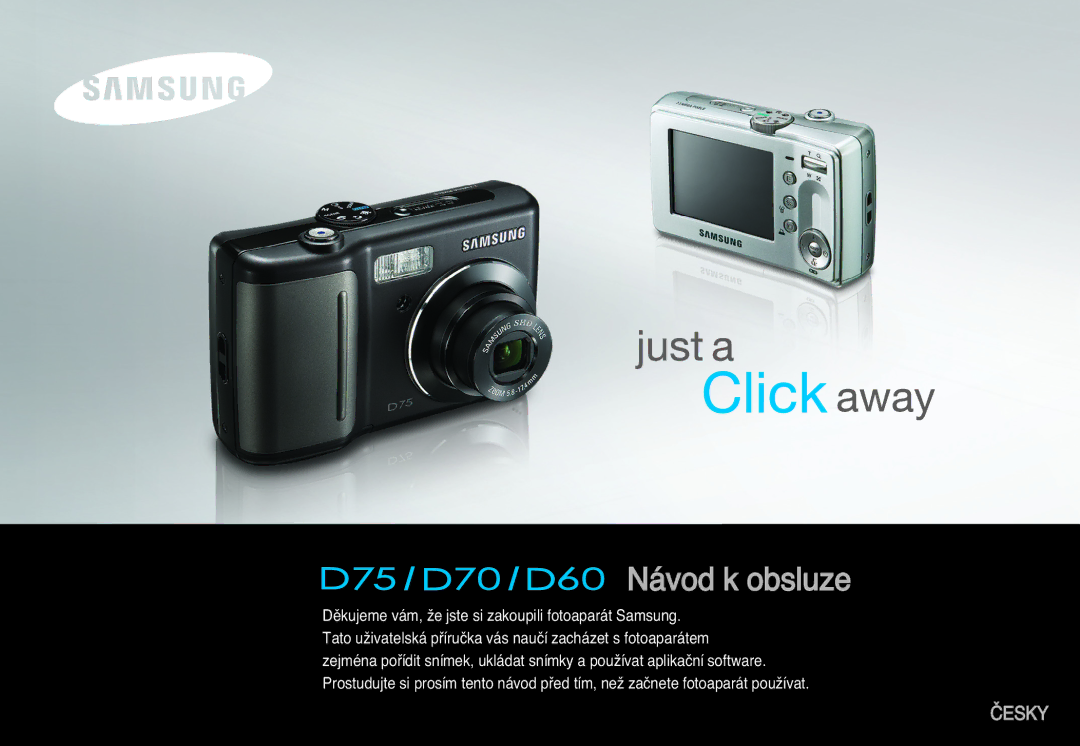 Samsung EC-D60ZZBHB/DE, EC-D75ZZBDB/DE, EC-D70ZZSDB/DE, EC-D60ZZSHB/DE, EC-D70ZZBDB/DE manual Návod k obsluze 