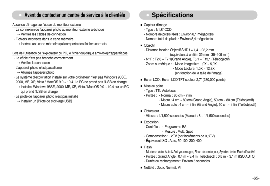 Samsung EC-D830ZBBF/E1, EC-D830ZB01KFR, EC-D830ZSBF/E1 manual Spécifications 