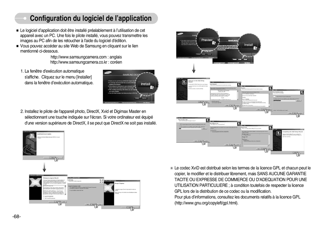 Samsung EC-D830ZBBF/E1, EC-D830ZB01KFR, EC-D830ZSBF/E1 manual Configuration du logiciel de l’application 