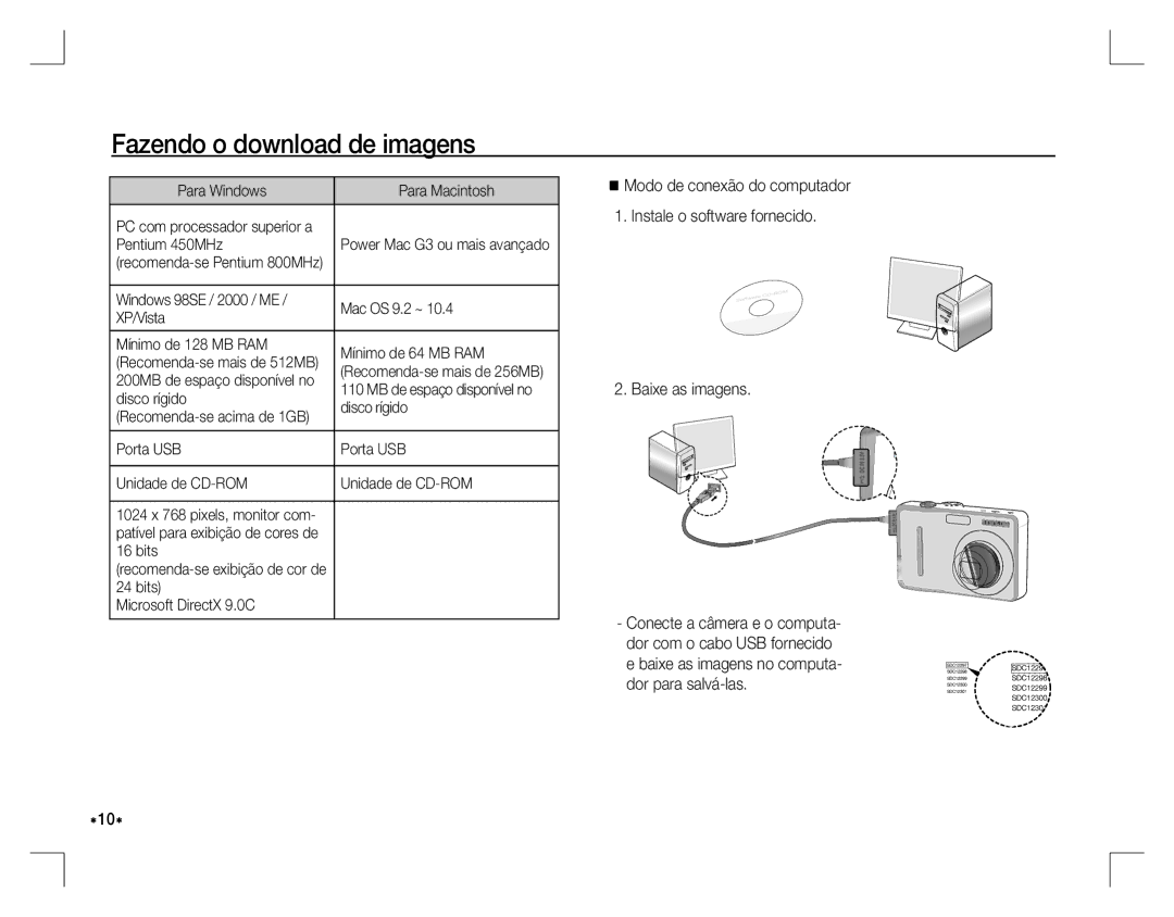 Samsung EC-D760ZSDE/AS, EC-D860ZSBC/FR manual Fazendo o download de imagens, Disco rígido, Porta USB Unidade de CD-ROM, Bits 