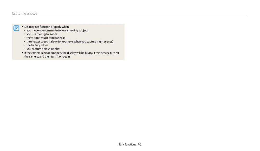 Samsung EC-DV150FBPBUS user manual Capturing photos 