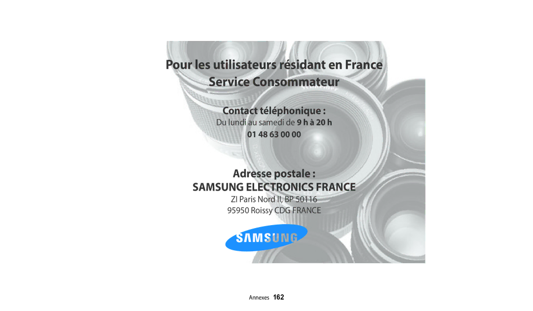 Samsung EC-DV150FBPBFR, EC-DV150FBPLFR, EC-DV150FBPWFR manual Samsung Electronics France 