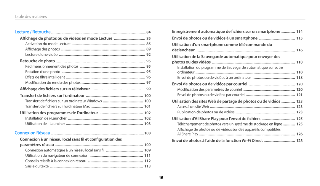 Samsung EC-DV150FBPWFR, EC-DV150FBPLFR, EC-DV150FBPBFR manual Utilisation d’un smartphone comme télécommande du 