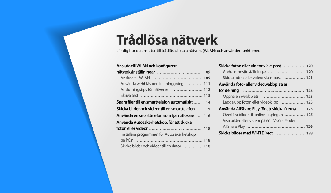 Samsung EC-DV150FBPWE2, EC-DV150FBPPE2, EC-DV150FBPBE2 Trådlösa nätverk, Spara filer till en smarttelefon automatiskt…… 