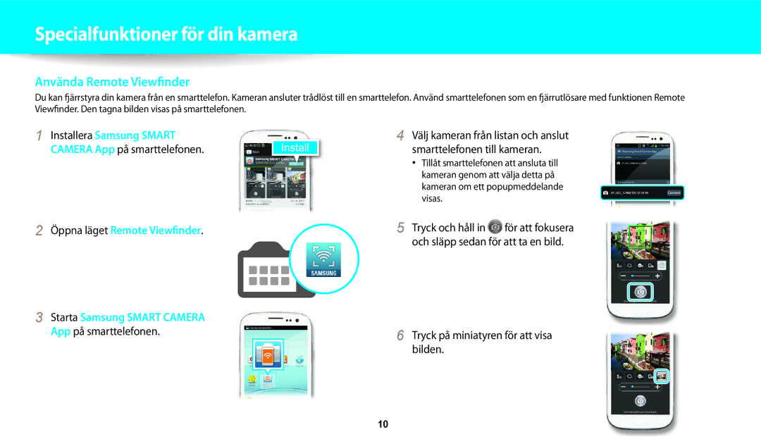 Samsung EC-DV150FBPBE2, EC-DV150FBPPE2, EC-DV150FBPWE2 Använda Remote Viewfinder, Tryck på miniatyren för att visa bilden 