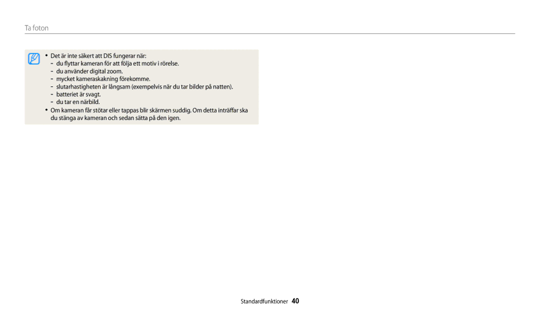 Samsung EC-DV150FBPBE2, EC-DV150FBPPE2, EC-DV150FBPWE2 manual Ta foton 