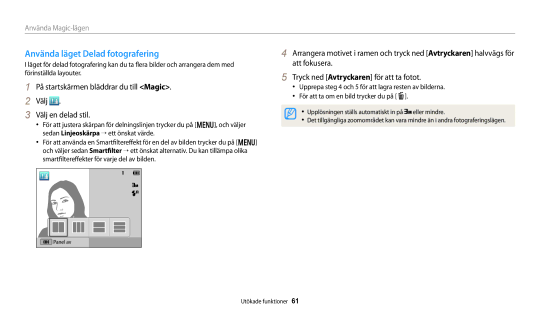 Samsung EC-DV150FBPBE2, EC-DV150FBPPE2, EC-DV150FBPWE2 manual Att fokusera, För att ta om en bild trycker du på f 