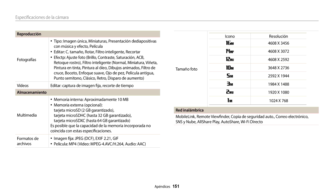 Samsung EC-DV150FBPPIL, EC-DV150FBPWE1, EC-DV150FBPEIL, EC-DV150FBPLIL, EC-DV150FBPWIL, EC-DV150FBPLE1 manual Red inalámbrica 