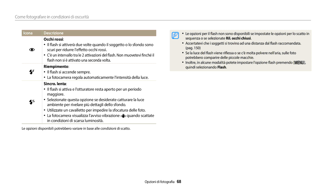 Samsung EC-DV150FBPWE1 manual Occhi rossi, Riempimento, Sincro. lenta 