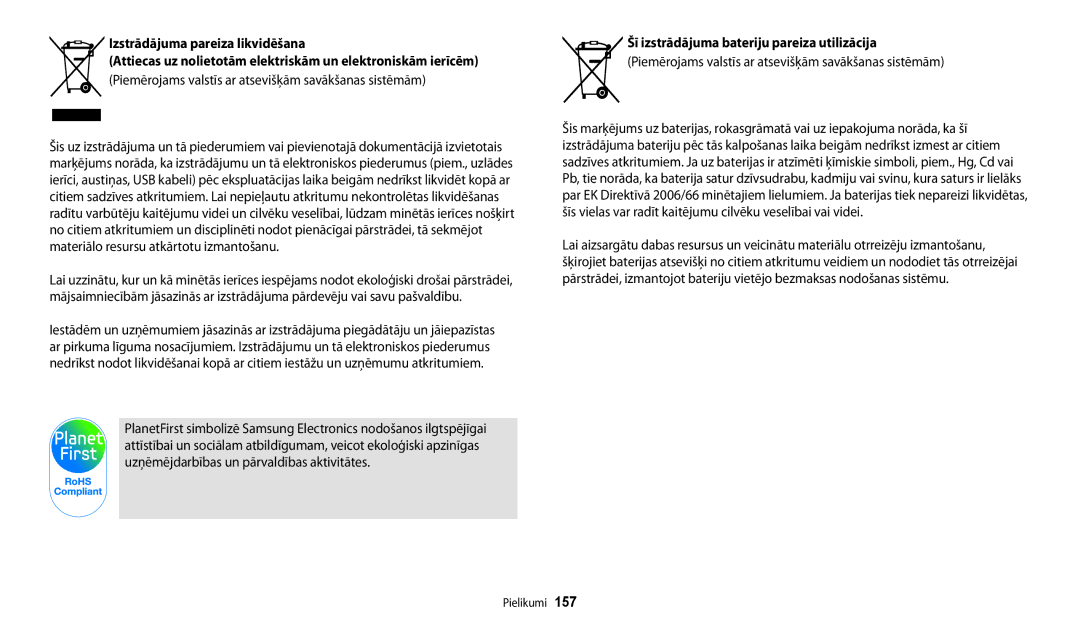 Samsung EC-DV150FBPWE2, EC-DV150FBPBE2 manual Piemērojams valstīs ar atsevišķām savākšanas sistēmām 