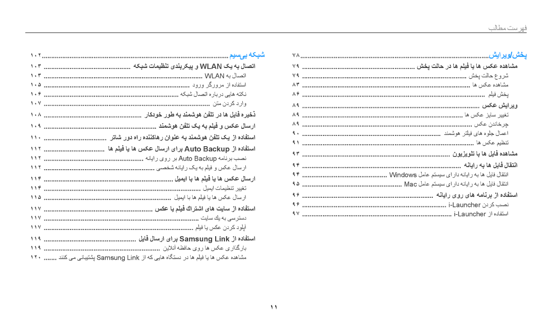 Samsung EC-DV180FBDPSA, EC-DV180FBDBSA, EC-DV180FBDWSA manual رتاش رود هار هدننکاهر ناونع هب دنمشوه نفلت کی زا هدافتسا 