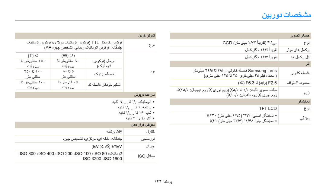 Samsung EC-DV180FBDWSA, EC-DV180FBDPSA, EC-DV180FBDBSA manual نیبرود تاصخشم 