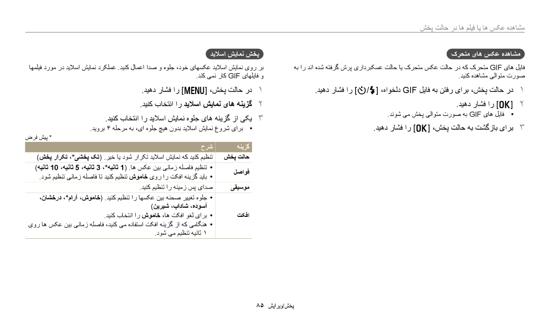 Samsung EC-DV180FBDWSA manual دینک باختنا ار دیلاسا شیامن یاه هنیزگ, دینک باختنا ار دیلاسا شیامن هولج یاه هنیزگ زا یکی 