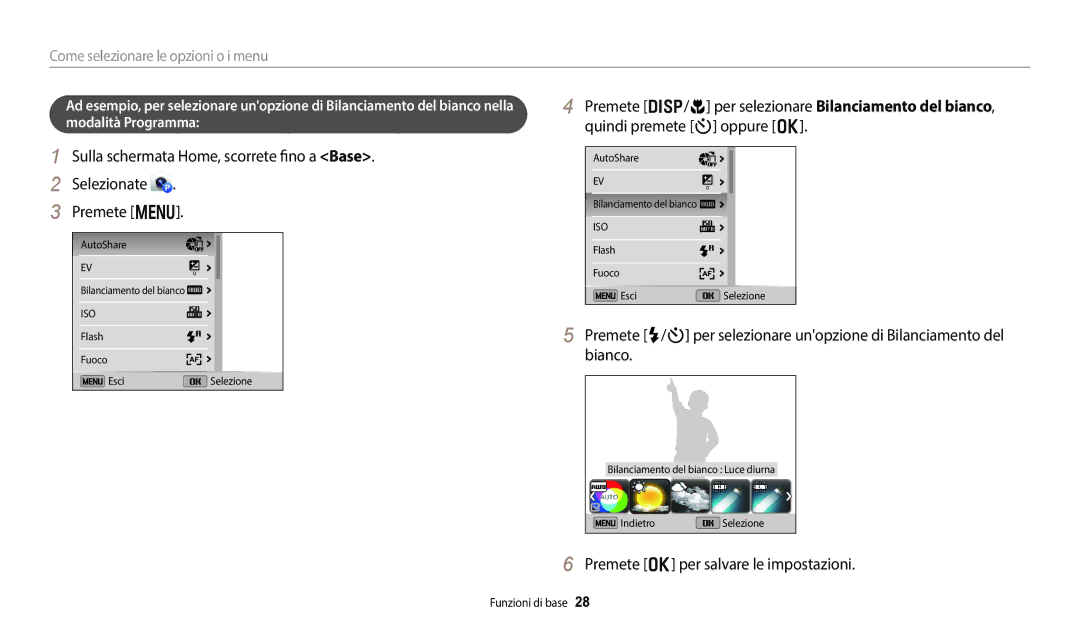 Samsung EC-DV180FBPWE1 manual Premete o per salvare le impostazioni, Modalità Programma 