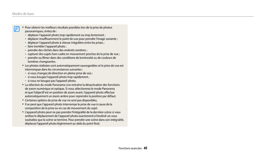 Samsung EC-DV180FBPWFR, EC-DV180FBPBFR manual Certaines options de prise de vue ne sont pas disponibles 
