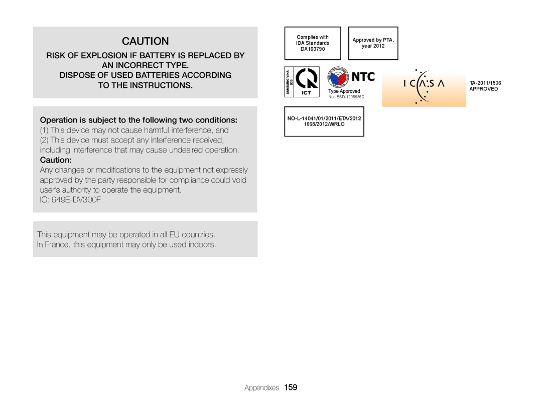 Samsung EC-DV300FBPBUS user manual 159 