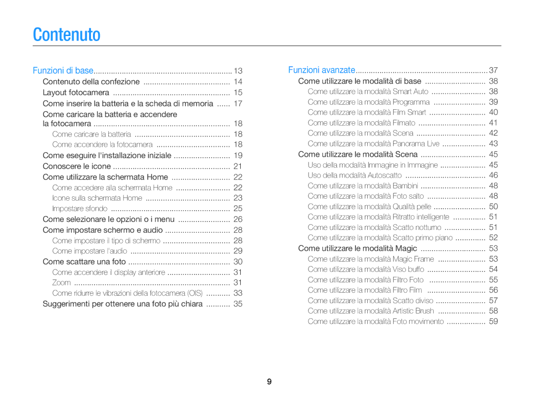 Samsung EC-DV300FBPBE1, EC-DV300FBPUE1, EC-DV300FDDUME manual Contenuto, Suggerimenti per ottenere una foto più chiara 