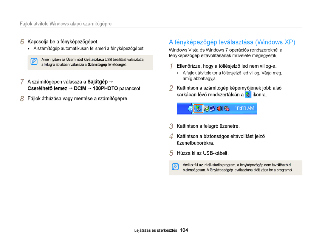 Samsung EC-DV300FBPRE3 manual Ellenőrizze, hogy a töltésjelző led nem villog-e, Számítógépen válassza a Sajátgép “ 