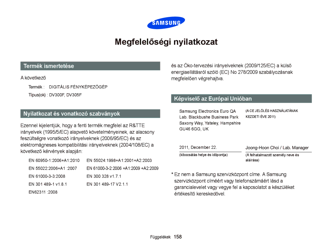 Samsung EC-DV300FBPBE2, EC-DV300FBPBE3, EC-DV300FBPRE3, EC-DV300FBPUE2 manual Következő, Értékesítő kereskedővel 