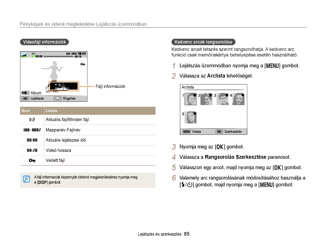 Samsung EC-DV300FBPUE2, EC-DV300FBPBE3 manual Fényképek és videók megtekintése Lejátszás üzemmódban, Nyomja meg az o gombot 