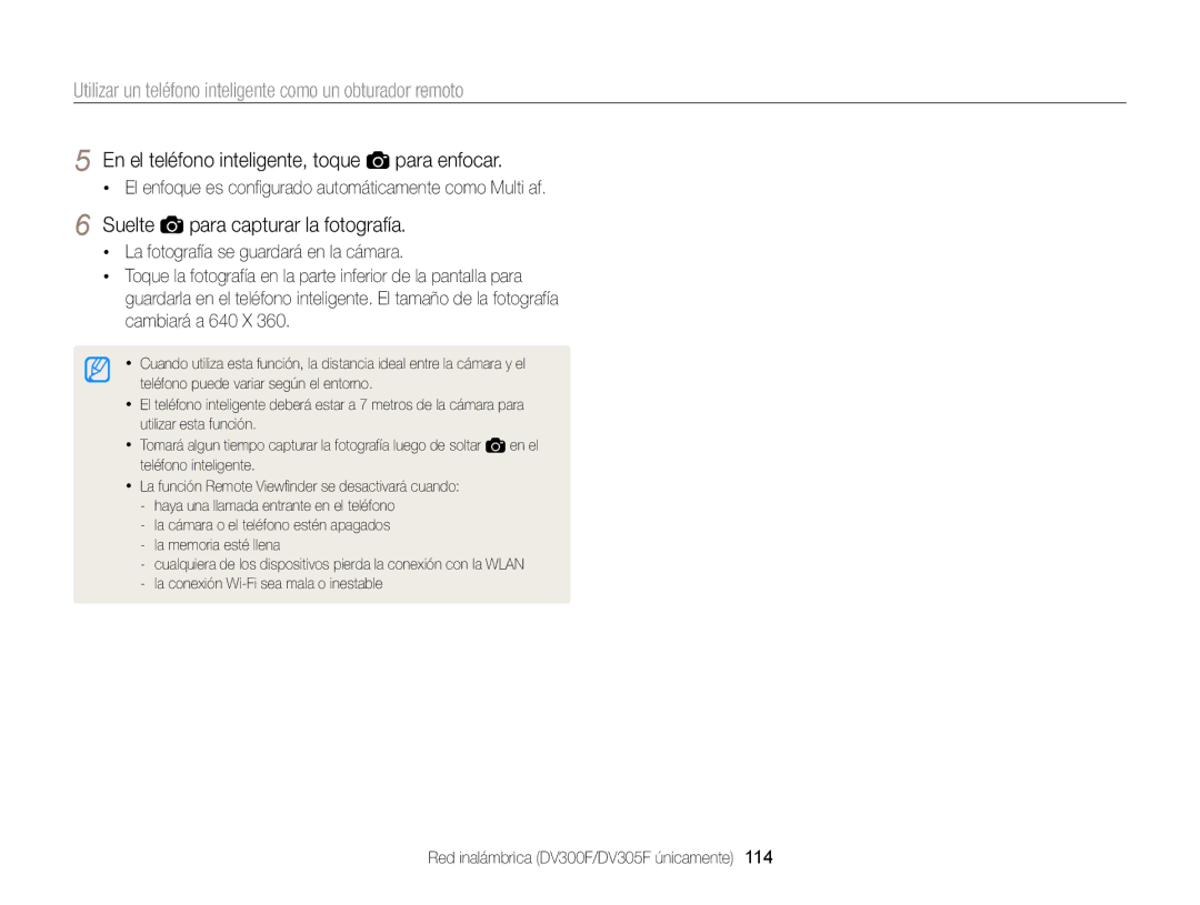 Samsung EC-DV300FBPUIL manual Utilizar un teléfono inteligente como un obturador remoto, Suelte para capturar la fotografía 