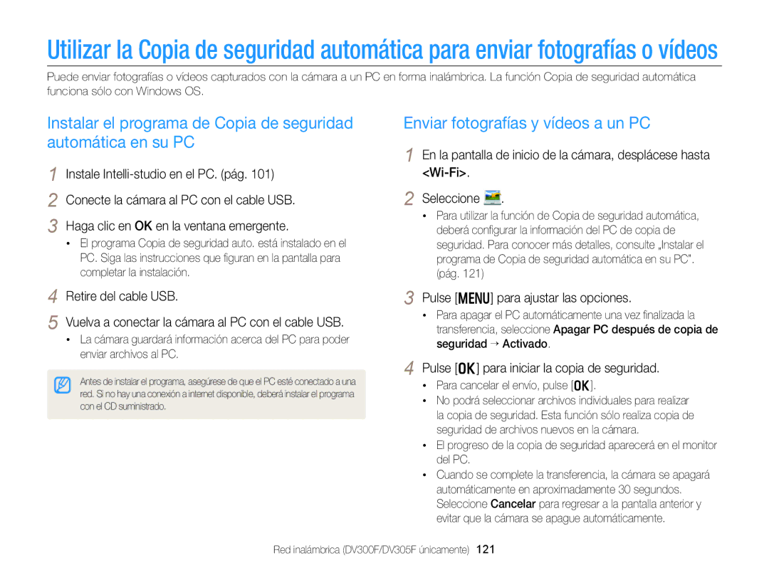 Samsung EC-DV300FBPUIL, EC-DV300FBPRE1 manual Enviar fotografías y vídeos a un PC, Instale Intelli-studio en el PC. pág 