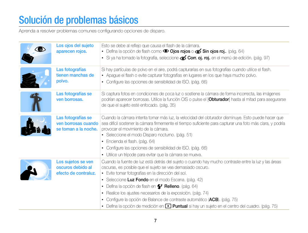 Samsung EC-DV300FBPBE1, EC-DV300FBPRE1, EC-DV300FBPUE1, EC-DV300FBPUIL, EC-DV300FBPRIL manual Solución de problemas básicos 