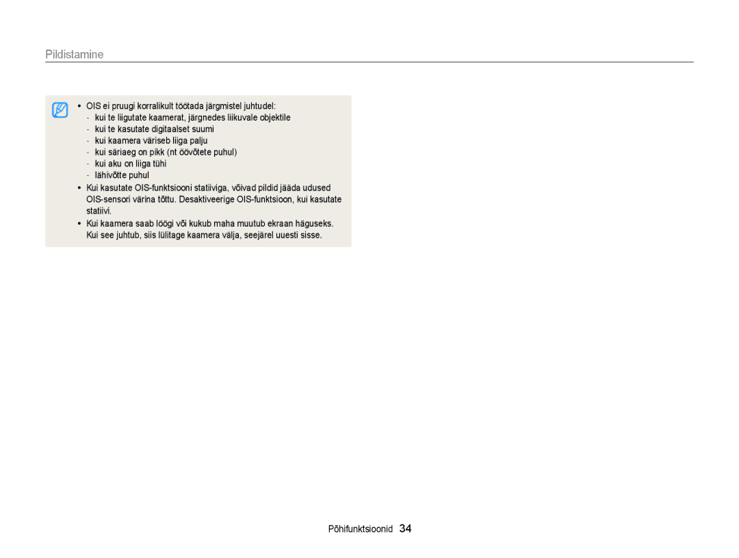 Samsung EC-DV300FBPBE2, EC-DV300FBPUE2 manual Pildistamine 