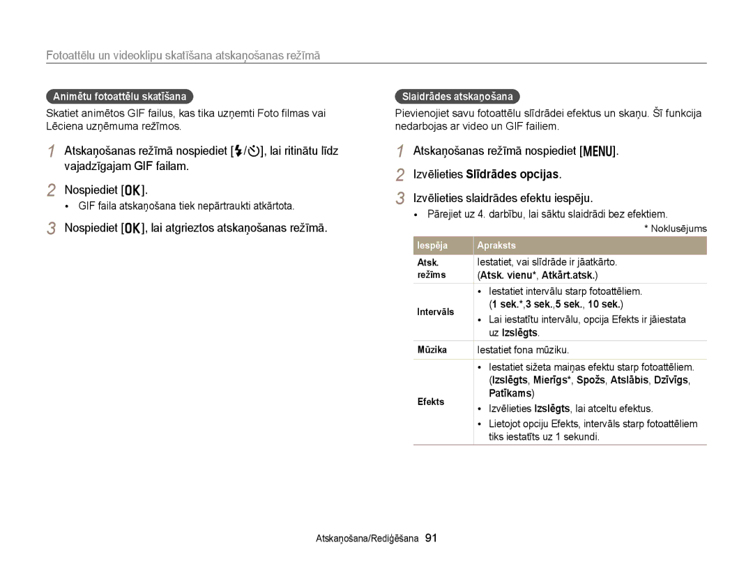 Samsung EC-DV300FBPUE2, EC-DV300FBPBE2 manual Nospiediet o, lai atgrieztos atskaņošanas režīmā, Animētu fotoattēlu skatīšana 