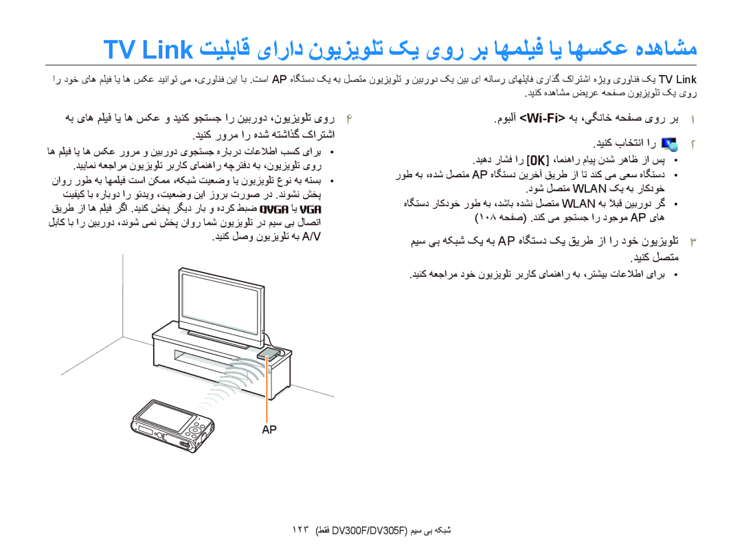 Samsung EC-DV300FBDRKE, EC-DV300FDDUME, EC-DV300FDDRME ﻢﻴﺳ ﯽﺑ ﻪﮑﺒﺷ ﮏﻳ ﻪﺑ Ap ﻩﺎﮕﺘﺳﺩ ﮏﻳ ﻖﻳﺮﻃ ﺯﺍ ﺍﺭ ﺩﻮﺧ ﻥﻮﻳﺰﻳﻮﻠﺗ, ﺪﻴﻨﮐ ﻞﺼﺘﻣ 