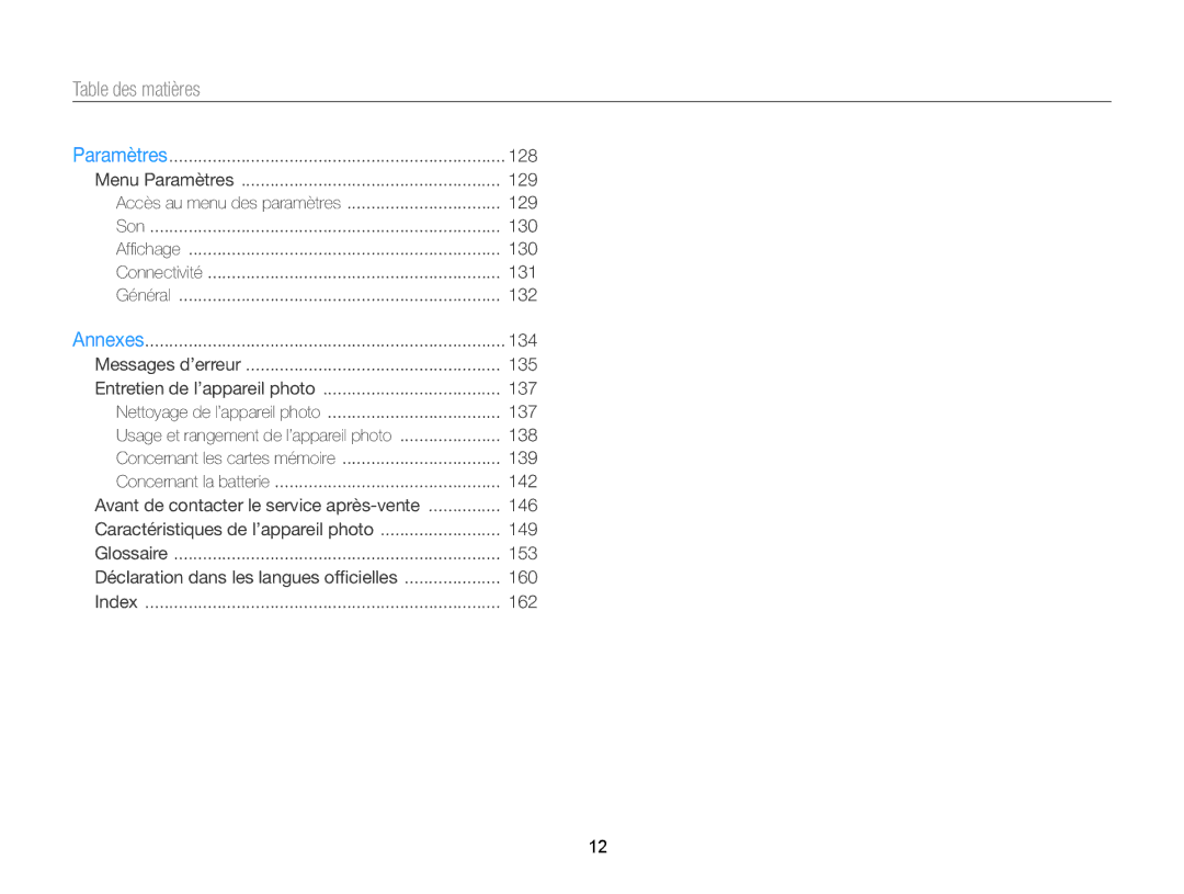 Samsung EC-DV300FBPBE1, EC-DV300ZBPRE1, EC-DV300FBPLE1, EC-DV300FBPRE1, EC-DV300ZBPBE1 manual 128 